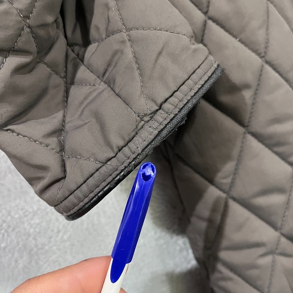 Lauren Ralph Lauren Jacket Womens Large Gray Brown Quilted Snap Lightweight Poly - Picture 5 of 15